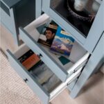 САГА, шкаф-витрина, 50х215 см, бирюзовый, М2