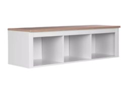 САГА, полка навесная, 3 секции, 131х62 см, белый/ясень