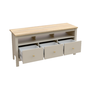 САГА, тумба под ТВ, 3 ящика, 131х62 см, кашемир/ясень