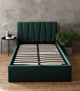 КЕЛЛИ, односпальная кровать с подъемным механизмом, 120х200 см, изумруд