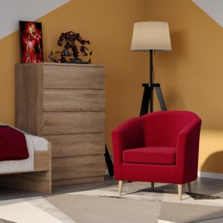 ТУННЕ, кресло для отдыха, рогожка, бордовый