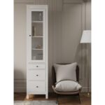 САГА, шкаф-витрина, 50х215 см, белый, М2