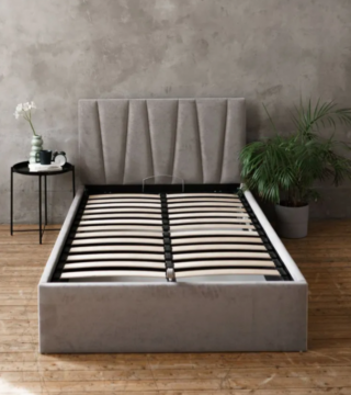 КЕЛЛИ, двуспальная кровать с подъемным механизмом, 140х200 см, серый