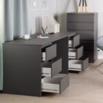 КАСТОР, стол письменный, 6 ящиков, 151х65 см, серый, М3