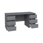 КАСТОР, стол письменный, 6 ящиков, 151х65 см, серый, М3