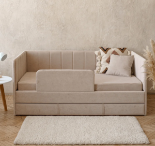 ДРИМЛАЙН КИДС, диван-кровать с матрасом и бортиком, 90х180 см, бежевый