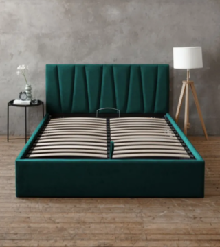 КЕЛЛИ, двуспальная кровать с подъемным механизмом, 160х200 см, изумруд