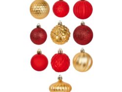 ВИНТЕР Christmas, набор новогодних шаров, 5-6 см, 25 шт, красный-золотой