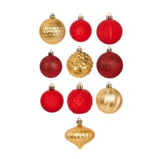 ВИНТЕР Christmas, набор новогодних шаров, 5-6 см, 25 шт, красный-золотой