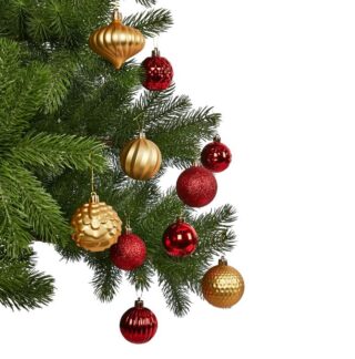 ВИНТЕР Christmas, набор новогодних шаров, 5-6 см, 25 шт, красный-золотой