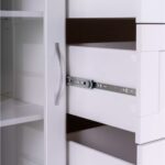 СИРИУС, тумба-витрина, 2 двери со стеклом, 3 ящика, 156х95х41 см, белый