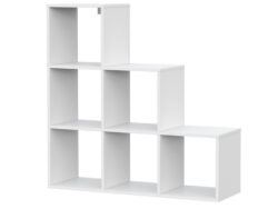 ЛЕСЕНКА, стеллаж, 6 секций (1х2х3), белый, 105х105х33 см