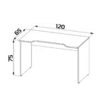 ВАРДИГ К3, стол компьютерный 120x65x75 см, белый/серый, М