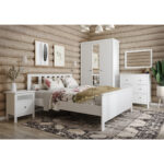 САГА, шкаф платяной 3-дверный, с зеркалом, 132х64х215 см, белый