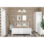 САГА, шкаф платяной 3-дверный, с зеркалом, 132х64х215 см, белый