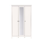 САГА, шкаф платяной 3-дверный, с зеркалом, 132х64х215 см, белый