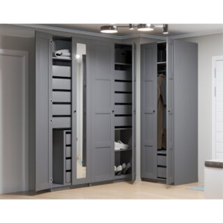 МАКС, дверь, 50 см, 4 заполнения, серый, М