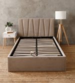 КЕЛЛИ, односпальная кровать с подъемным механизмом, 120х200 см, темно-бежевый