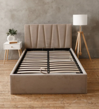 КЕЛЛИ, односпальная кровать с подъемным механизмом, 120х200 см, темно-бежевый