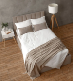 КЕЛЛИ, односпальная кровать с подъемным механизмом, 120х200 см, темно-бежевый