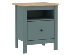 САГА, тумба прикроватная, 1 ящик, 51х41х62 см, бирюзовый/ясень