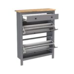 САГА, тумба для обуви, 2 двери, 1 ящик, 92х122 см, серый/ясень