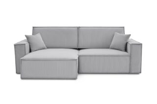 СИДНЕЙ, угловой диван-кровать, велюр лапша, серый, М5