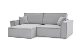 СИДНЕЙ, угловой диван-кровать, велюр лапша, серый, М5