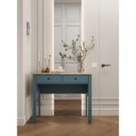 САГА, стол туалетный, 2 ящика, 92х45 см, бирюзовый/ясень