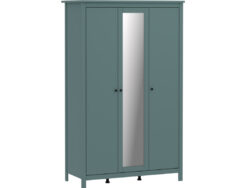 САГА, шкаф платяной 3-дверный, с зеркалом, 132х64х215 см, бирюзовый