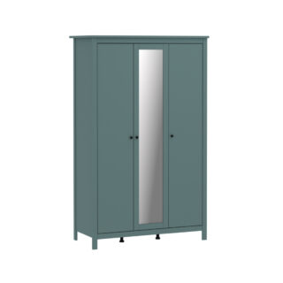 САГА, шкаф платяной 3-дверный, с зеркалом, 132х64х215 см, бирюзовый