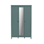 САГА, шкаф платяной 3-дверный, с зеркалом, 132х64х215 см, бирюзовый