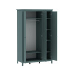 САГА, шкаф платяной 3-дверный, с зеркалом, 132х64х215 см, бирюзовый