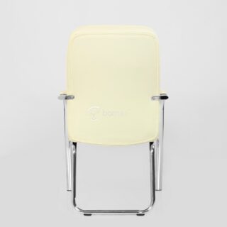 ОФИС K-16, кресло для посетителей, экокожа, хром/бежевый