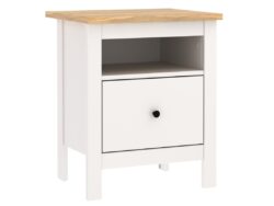 САГА, тумба прикроватная, 1 ящик, 51х41х62 см, белый/ясень