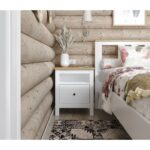 САГА, тумба прикроватная, 1 ящик, 51х41х62 см, белый/ясень