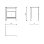 САГА, тумба прикроватная, 1 ящик, 51х41х62 см, белый/ясень