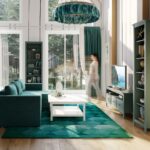 САГА, стеллаж, 50х42х215 см, бирюзовый, М2