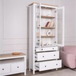 САГА, шкаф-витрина, 91х42х215 см, белый/ясень, М3