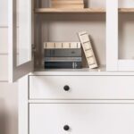 САГА, шкаф-витрина, 91х42х215 см, белый/ясень, М3