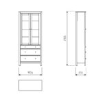 САГА, шкаф-витрина, 91х42х215 см, белый/ясень, М3