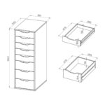 ИНГАР, тумба с 8 ящиками, бирюзовый, М