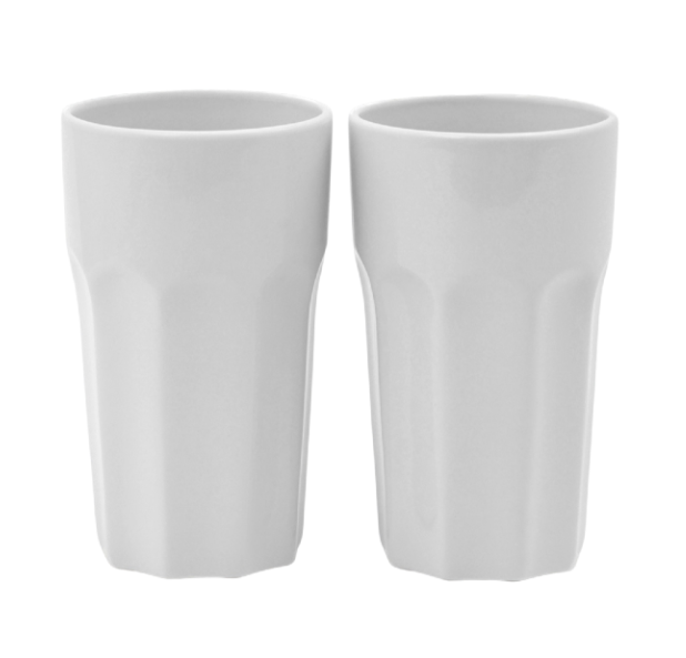 КЛАССИКА, набор стаканов, 2 шт, 500 мл, керамика, белый КЛАССИКА, набор стаканов, 2 шт, 500 мл, керамика, белый