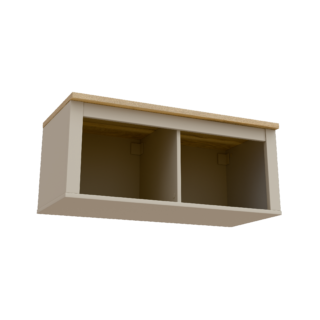 САГА, полка навесная, 2 секции, 91х62 см, кашемир/ясень