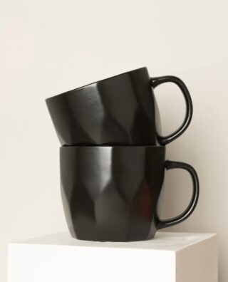 ГЕОМЕТРИ, набор кружек, фарфор, 360 мл, 2 шт, черный