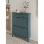 САГА, тумба для обуви, 2 двери, 1 ящик, 92х122 см, бирюзовый