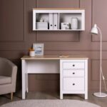 САГА, полка навесная, 2 секции, 91х62 см, белый/ясень