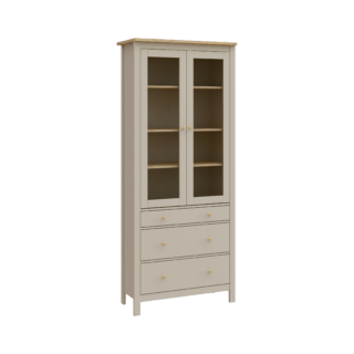 САГА, шкаф-витрина, 91х42х215 см, кашемир/ясень, М3