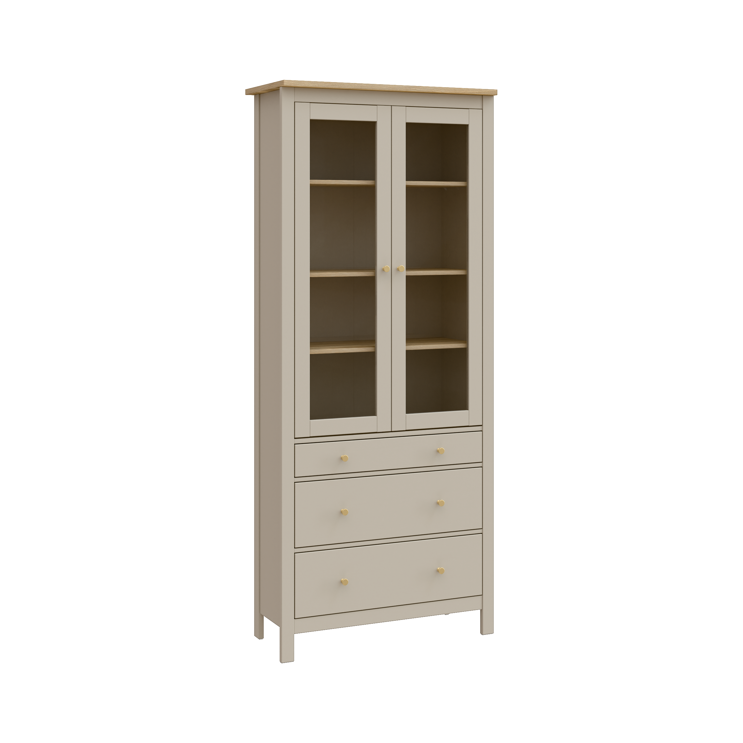 САГА, шкаф-витрина, 91х42х215 см, кашемир/ясень, М3