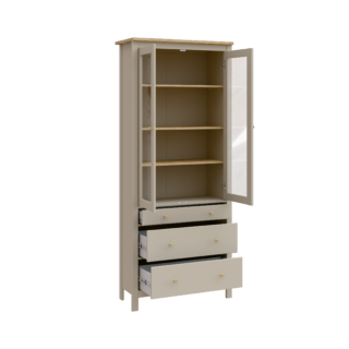 САГА, шкаф-витрина, 91х42х215 см, кашемир/ясень, М3